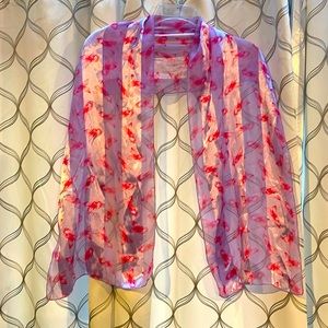 Beautiful shimmery breast cancer awareness scarf